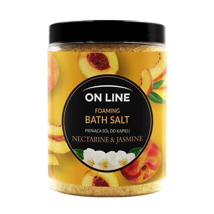 Sare de baie, On Line, Nectarine/Iasomie, Testat dermatologic, 1200 g