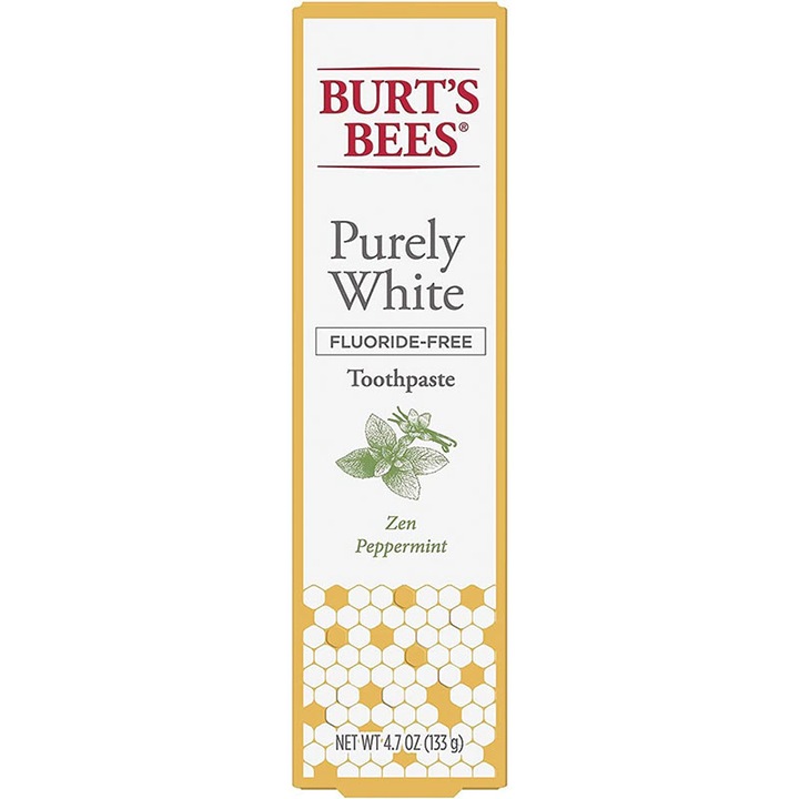 Burt's Bees Purely White Zen Fogkrém, fogfehérítő hatás, szintetikus összetevők nélkül, fluor nélkül, 133 g, borsmenta