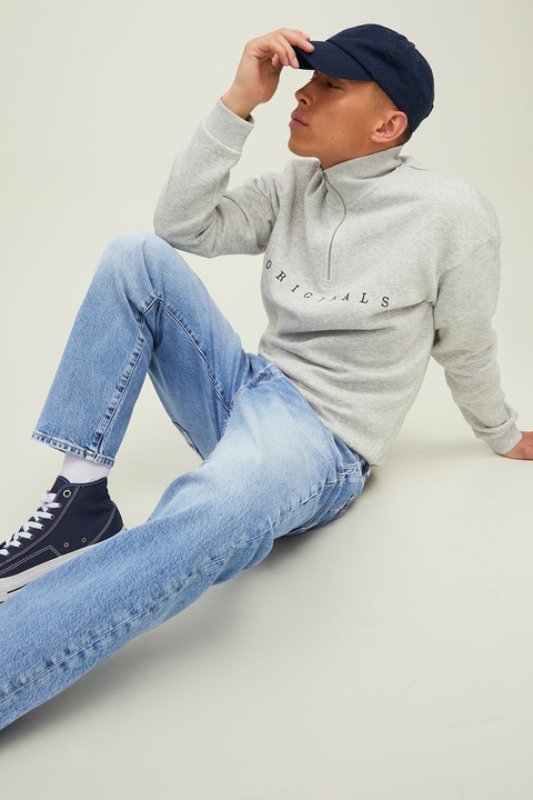 Jack & Jones, Frank mosott hatású szűkülő szárú farmernadrág, Pasztellkék, W30-L32