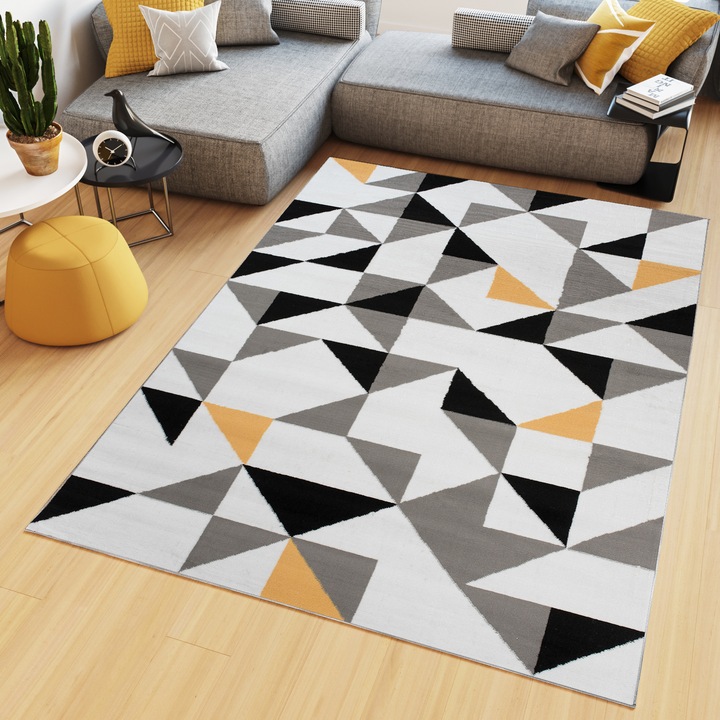 Килим, TAPISO, Z896A, Геометричен, 100% полипропилен, Многоцветен, 120 x 170 cm