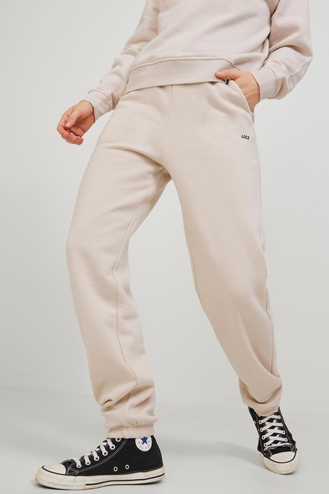 JJXX, Pantaloni sport cu doua buzunare, Alb fildes
