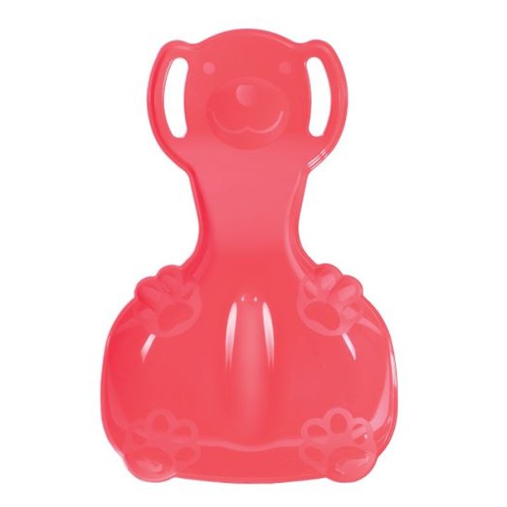 Bob din plastic Prosperplast Polar Bear 2, durabil si flexibil, pentru copii, design robust pentru joaca de iarna, 61x39x12 cm, rosu