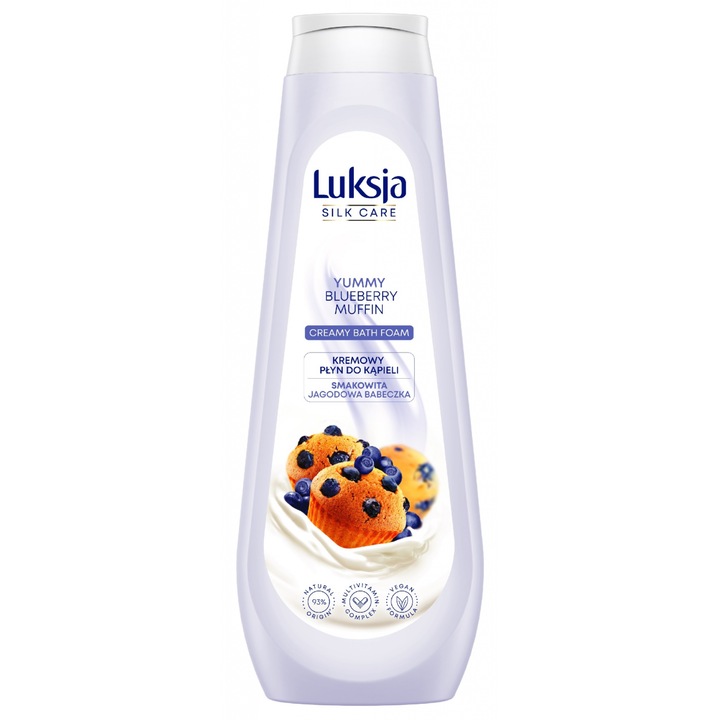 Пяна за баня Luksja Silk Care Blueberry Muffin, Sarantis, 900 мл