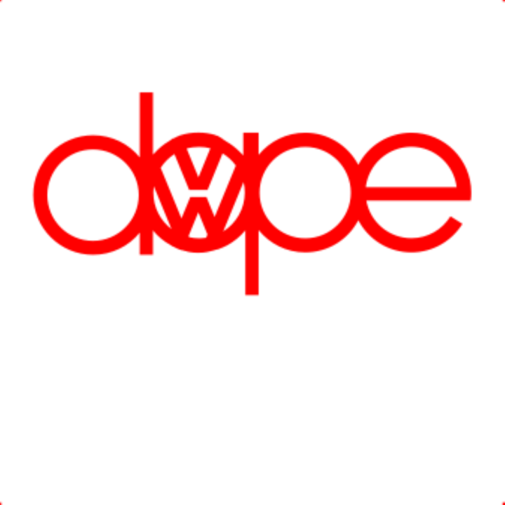 Sticker decorativ perete, auto si geam, Dope volkswagen, Rosu, 19 cm