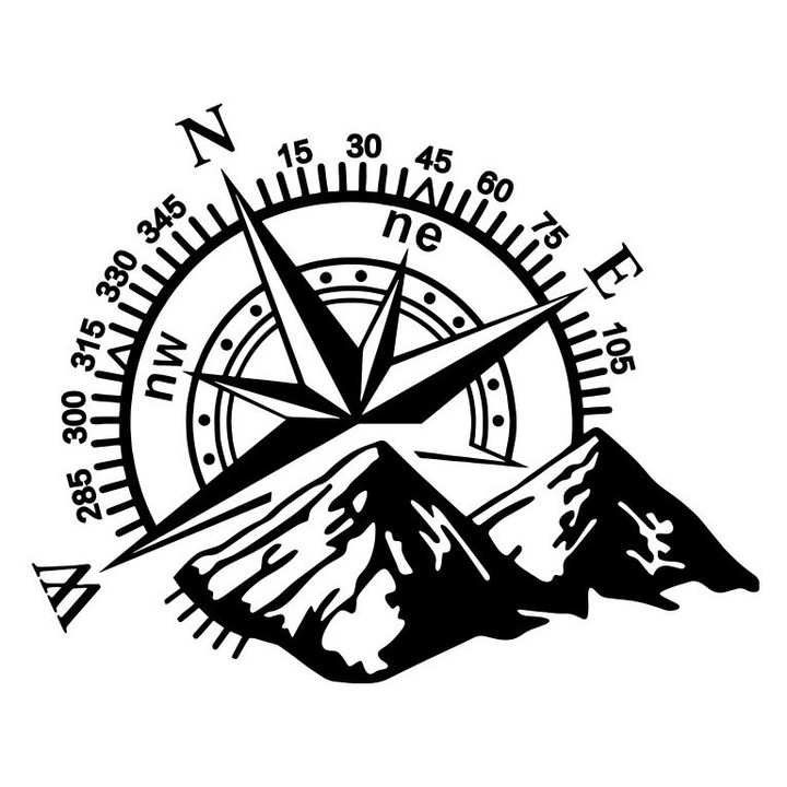 Sticker Busola 4x4, Duster, negru, 26cm x 21cm