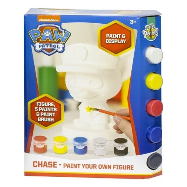 Figurina de colorat, Paw Patrol, Chase, 14X19cm