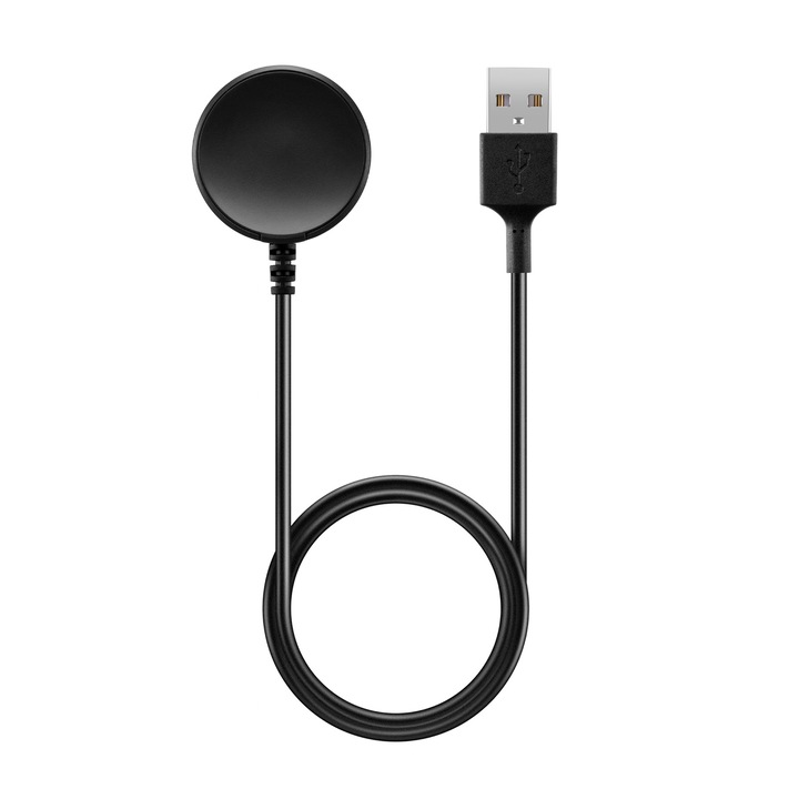 Кабел за зареждане, USB, Съвместим със Samsung Watch4/Watch5/Watch3/Watch active2/1, 1 м, Черен