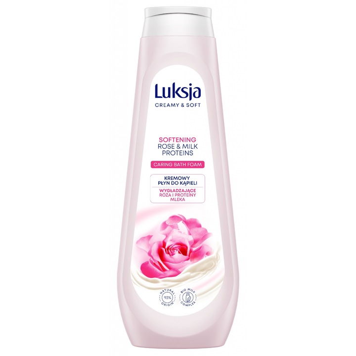 Spuma de baie Luksja Silk Care Smoothing Rose and Milk Proteins, Sarantis, 900 ml