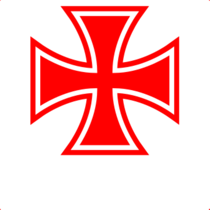 Sticker decorativ perete, auto si geam, Iron cross, Rosu, 19 cm