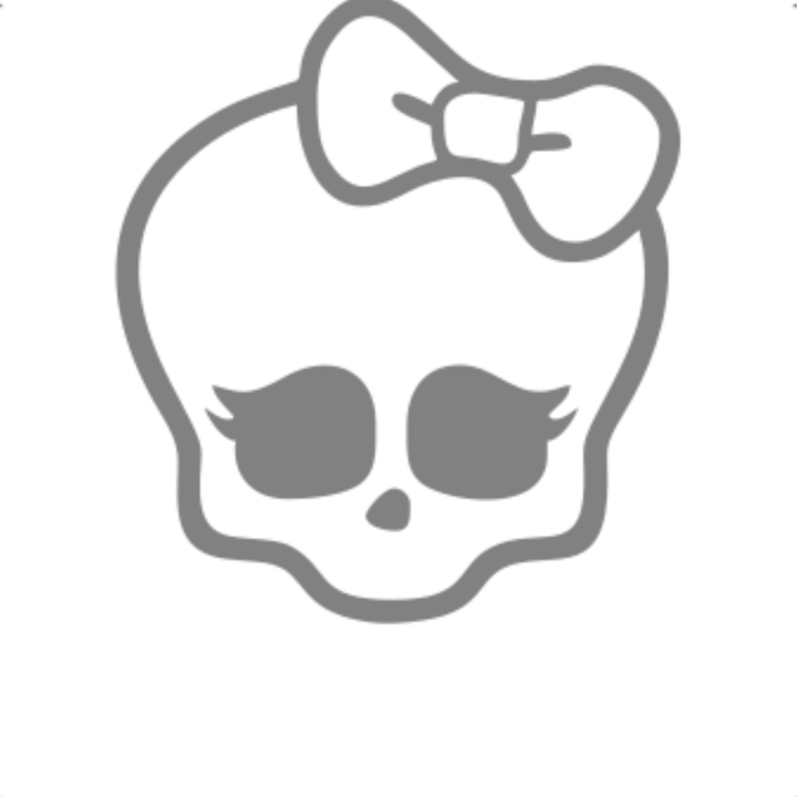 Sticker decorativ perete, auto si geam, Kitty skull versiunea 2, Gri, 19 cm