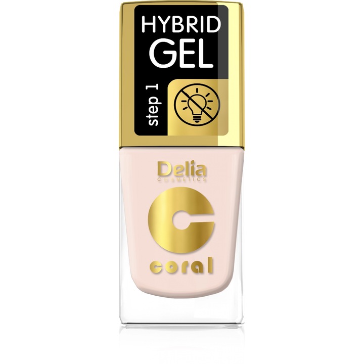 Lac de unghii Coral Hybrid Gel Nr. 67, Delia, 11 ml, Nude deschis