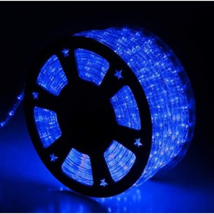 Instalatie cu led, exterior/interior, 10m, albastru