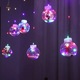 Instalatie Perdea Luminoasa pentru Craciun, Becuri cu Mos Craciun cu LED, prelungibila, FH-21, lungime 2 m, lumina multicolor