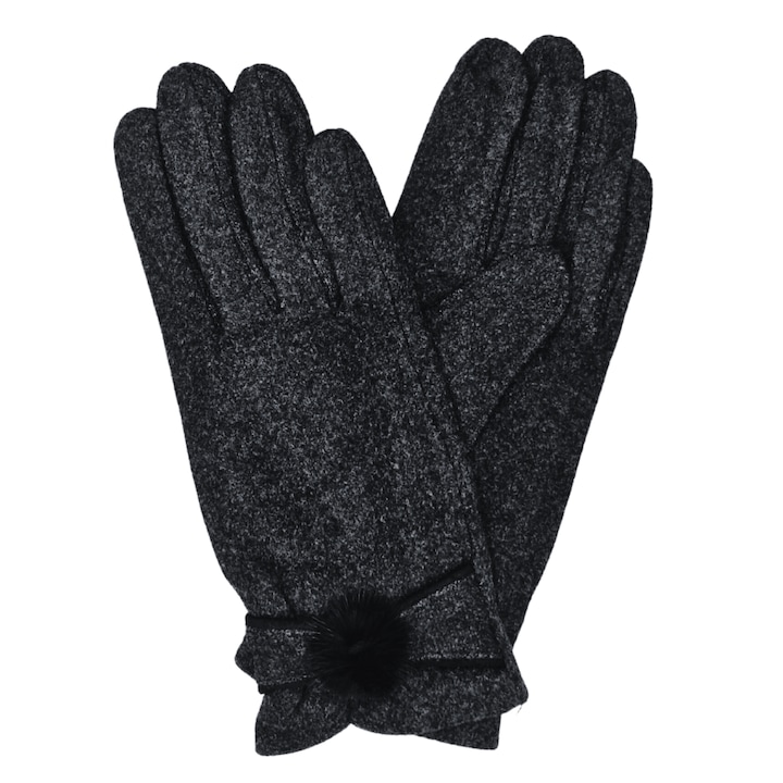 Дамски ръкавици, Onore, черни, текстил, универсален размер