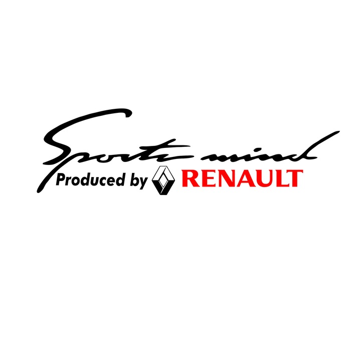 Sticker auto, SportMind - RENAULT, negru-rosu, 21 x 6 cm