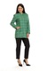 Jacheta din stofa de bumbac cu fermoar, verde in carouri, Dress To Impress, marimea 50