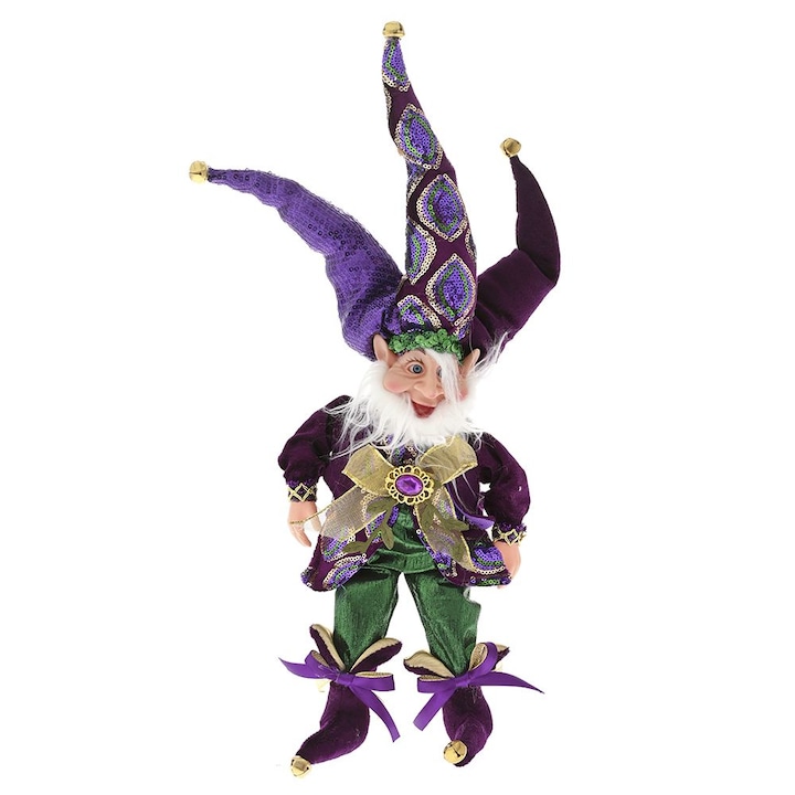 Elf decorativ, decor brad, 40 cm inaltime, mov