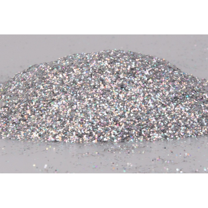 Pigment glitter starflakes Holographic sensations, art line DEVE, 50gr Silver 64, sclipici argintiu