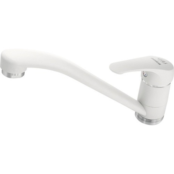 Смесител за кухня Fatgranit Guglielmi десен едноръкохватков, бял
