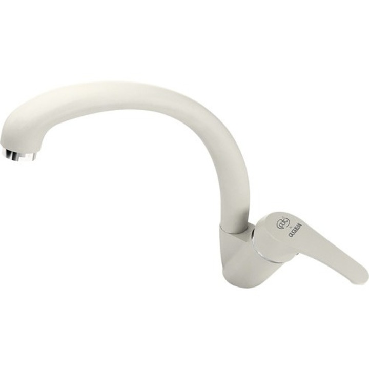 Висок едноръкохватков смесител за кухня Fatgranit Guglielmi, бежов