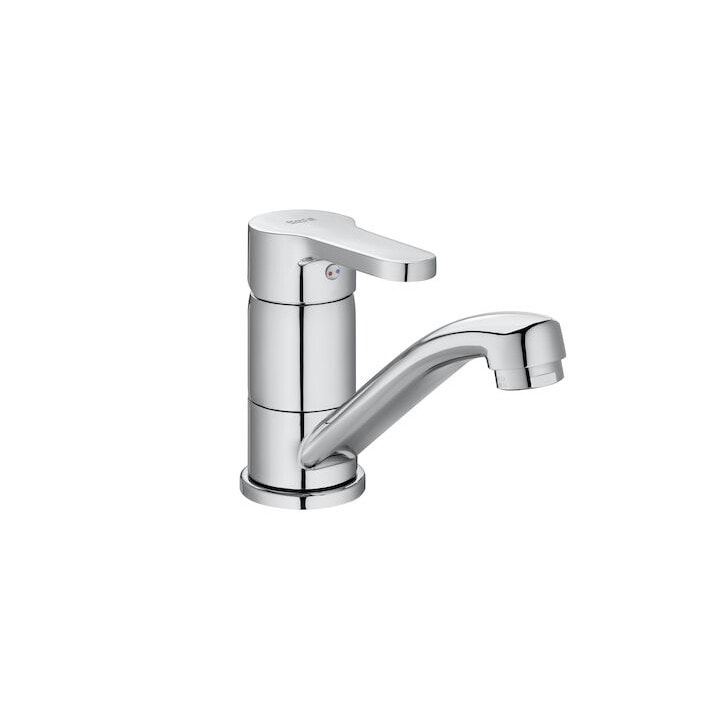 Смесител ROCA AROLA, стоящ смесител за кухненска мивка, нисък чучур въртящ се чучур