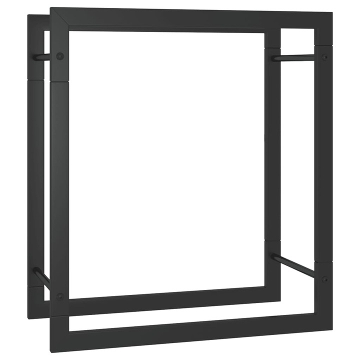 Стойка за дърва за огрев vidaXL, черен мат, 50x28x56 см, стомана
