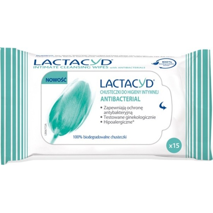 Antibakteriális törlőkendő, Lactacyd, 15 db