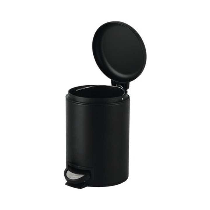 Кошче за боклук с педал, 3л, черен мат