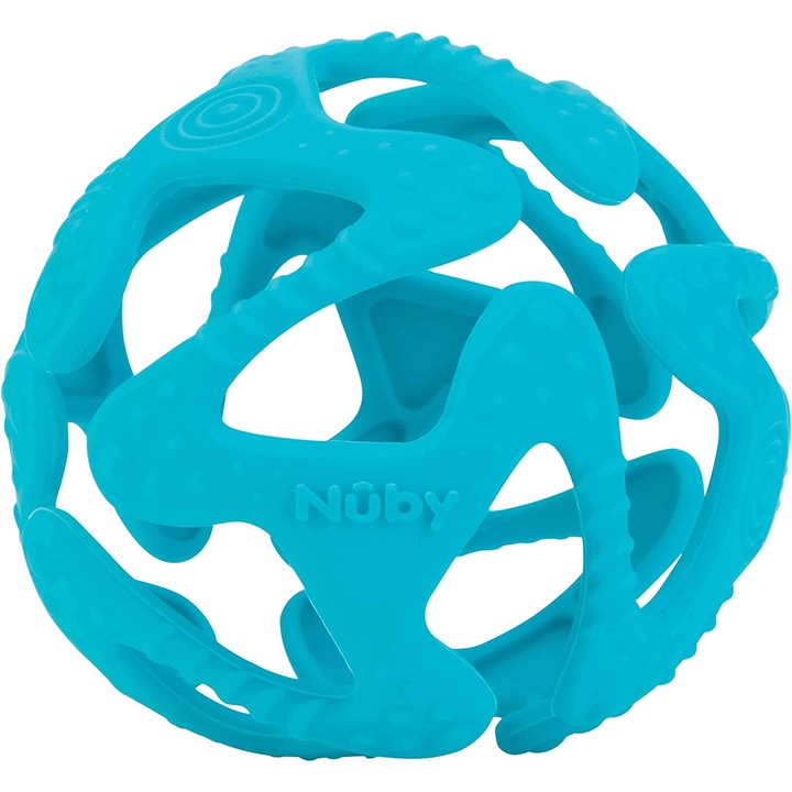 Nuby Szilikon labda rágóka-kék