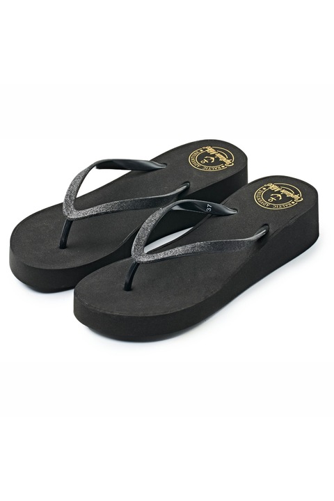 Slapi pentru plaja, Captain Mike, Plastic, Negru, 38