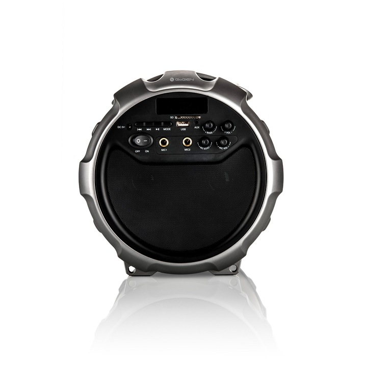 Gogen BPS528 Bluetooth hangszóró, Karaoke funkció, Mikrofon, LCD kijelző, FM tuner, USB, 21 Watt, Fekete