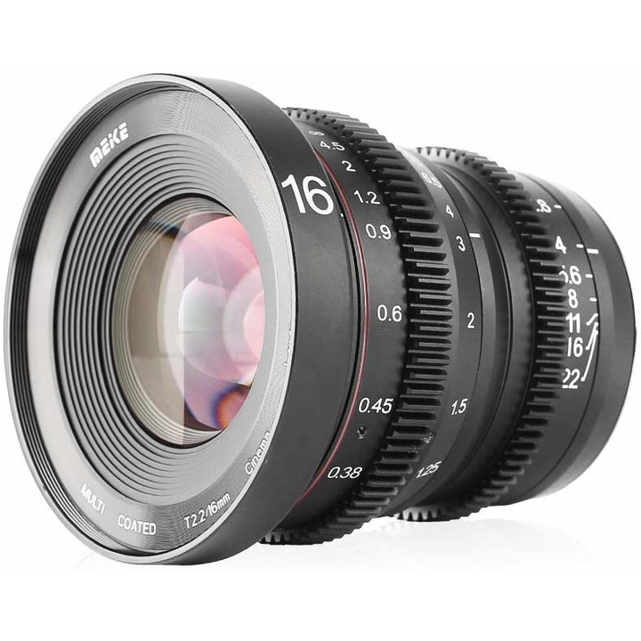 Obiectiv manual Meike 16mm T2.2 pentru MFT M4/3-Mount