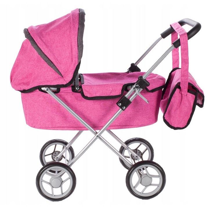Jucarie Interactiva, Carucior Ideal pentru Papusi, Material de Inalta Calitate, Usor de Pliat, Desing Modern