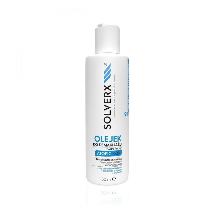 Почистващо олио, Solverx, За атопична кожа, 150 мл