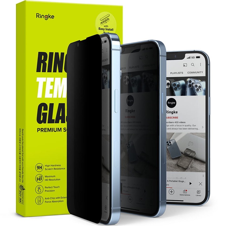 Стъклен протектор Rearth, 9H, Съвместим с iPhone 14 Plus/13 Pro Max