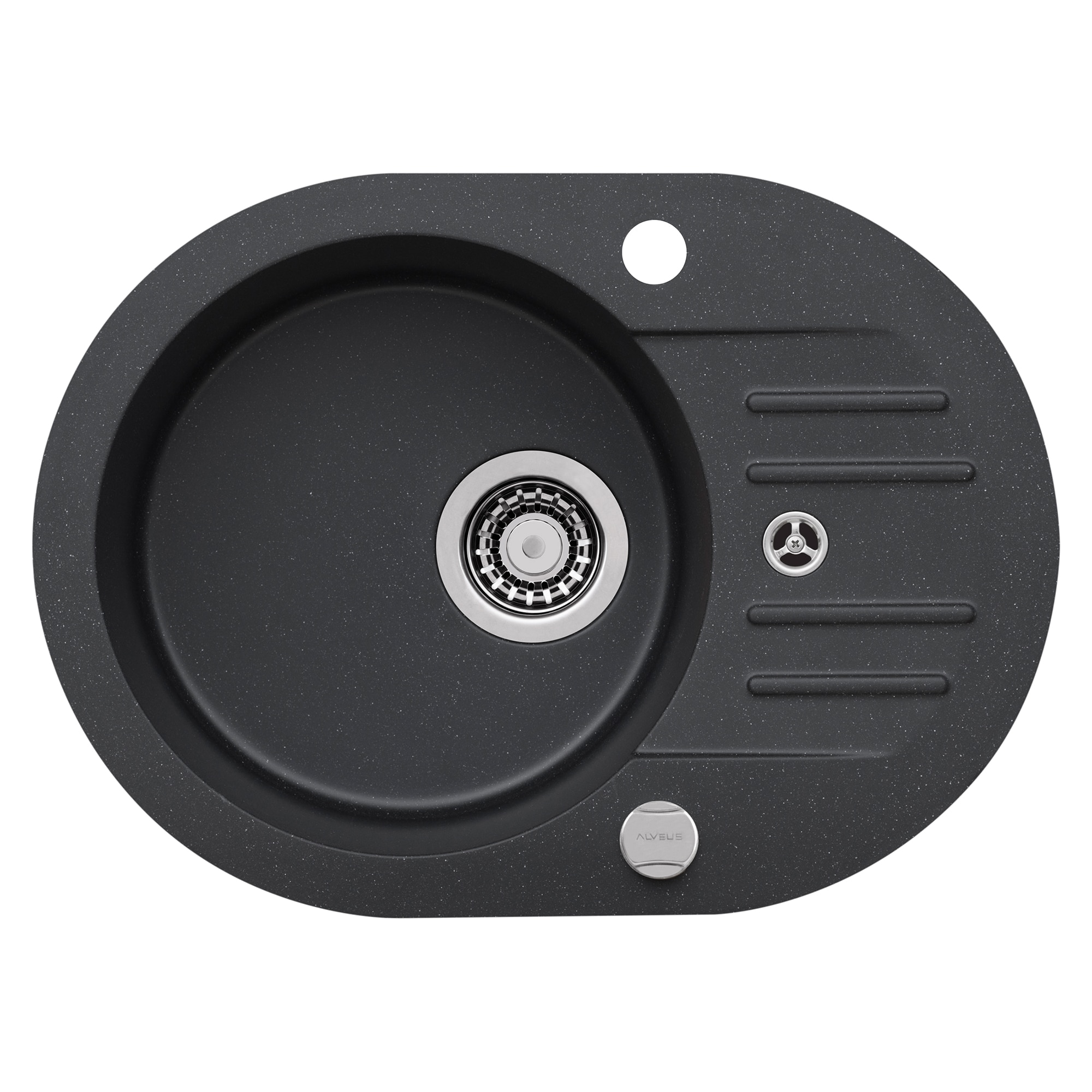 Chiuveta Algranit Alveus Foxtrot 40, 580x420mm, reversibila, material compozit Negru