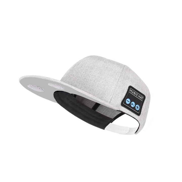 Sapca audio cu bluetooth, alb inchis, masura universala