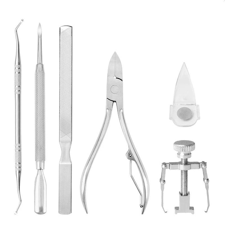 Комплект за педикюр, PROCART, комплект за грижа за врастнали нокти, 6 инструмента от неръждаема стомана