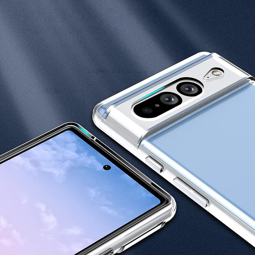 REY Cover in Gel TPU Trasparente per Google Pixel 7 PRO, Ultra Sottile
