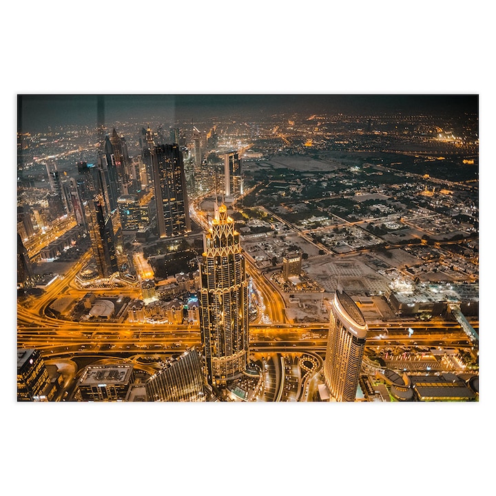 Стъклен панел за гръб на кухня, ARTHUB, Dubai Lights, 60x80cm