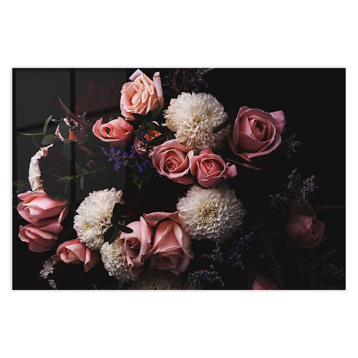 Стъклен панел за гръб на кухня, ARTHUB, Buchet de Trandafiri, 50x70cm