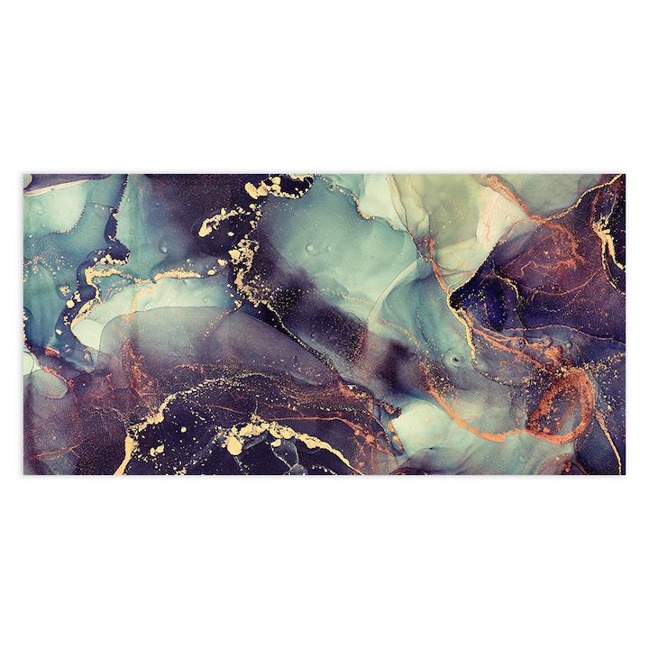 Стъклен панел за гръб на кухня, ARTHUB, Brilliant Purple Abstract, 60x120cm