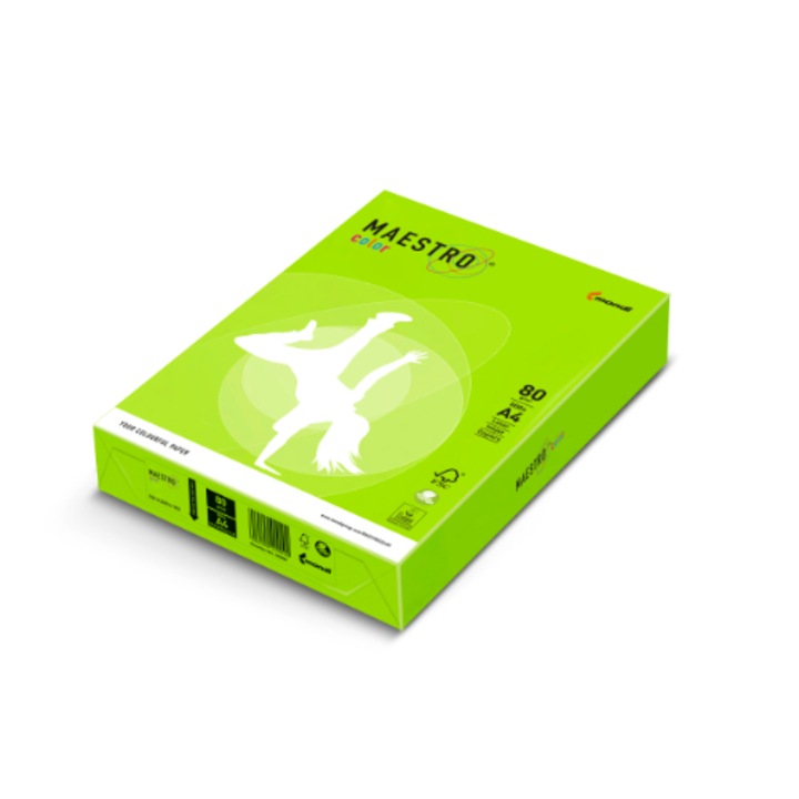 Maestro, цветна хартия, А4, 500 листа, Bright green