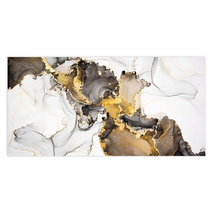 Стъклен панел за гръб на кухня, ARTHUB, Golden Marble Shades, 60x100cm