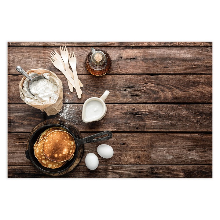 Стъклен панел за гръб на кухня, ARTHUB, homemade pancakes, 50x70cm