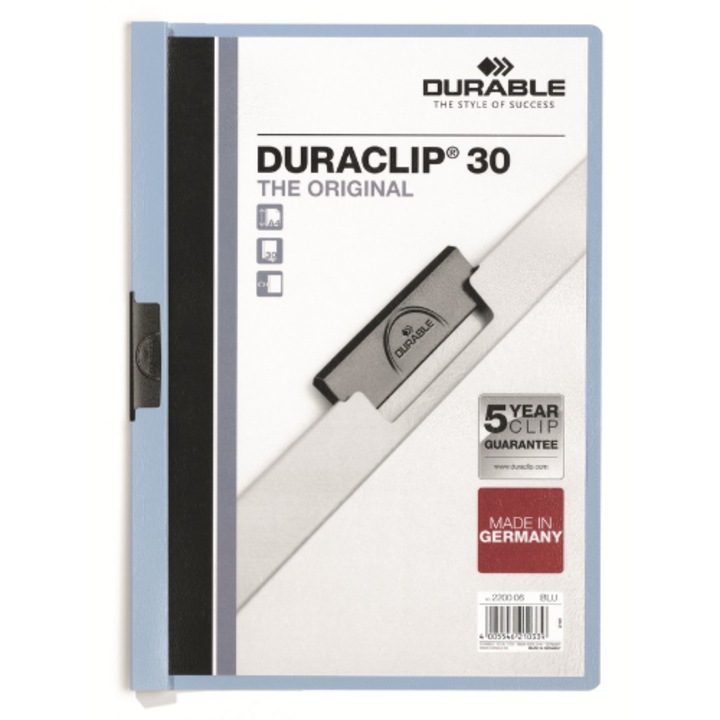 Dosar de prezentare Durable Duraclip, 30 coli, albastru