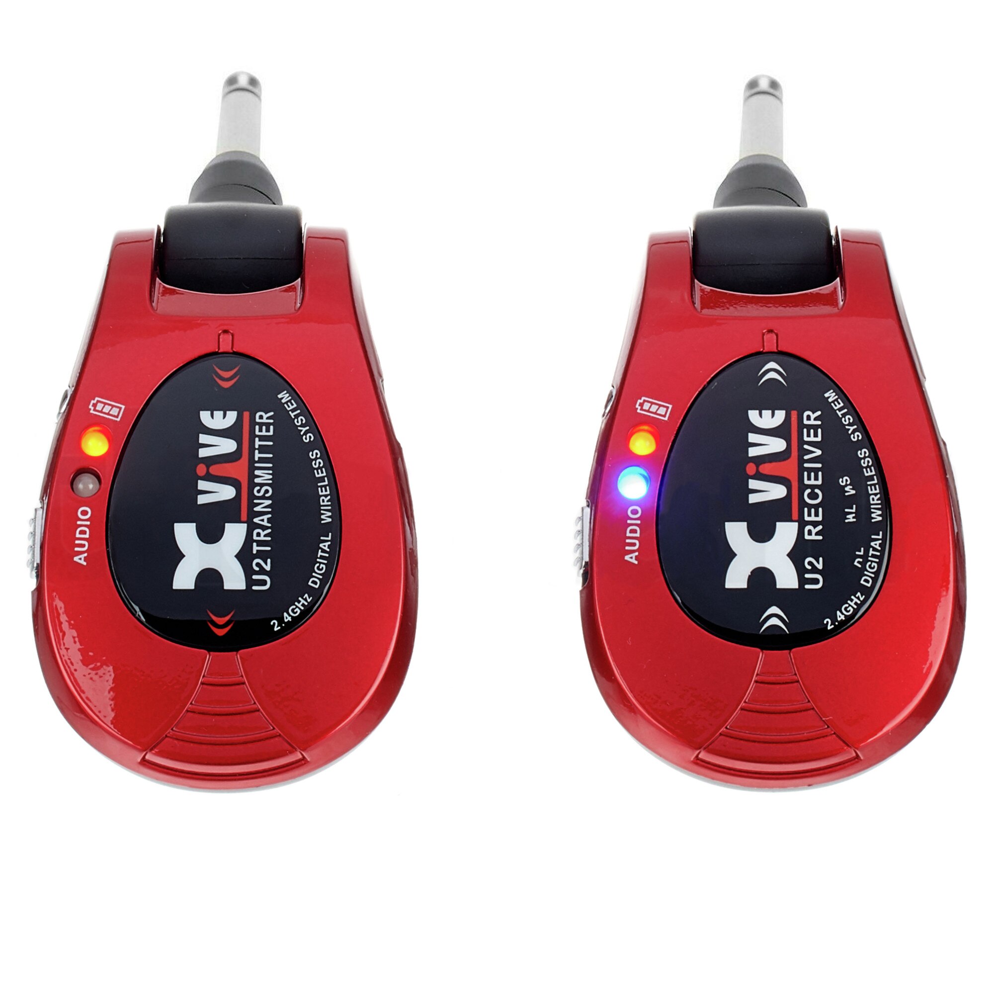 Sistem transmisie wireless pentru chitare Xvive U2, 2.4GHz, Red eMAG.ro