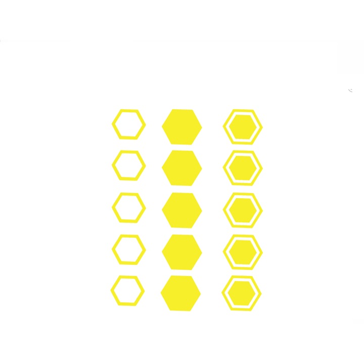 Set 15 stickere auto camuflaj tip fagure, galben