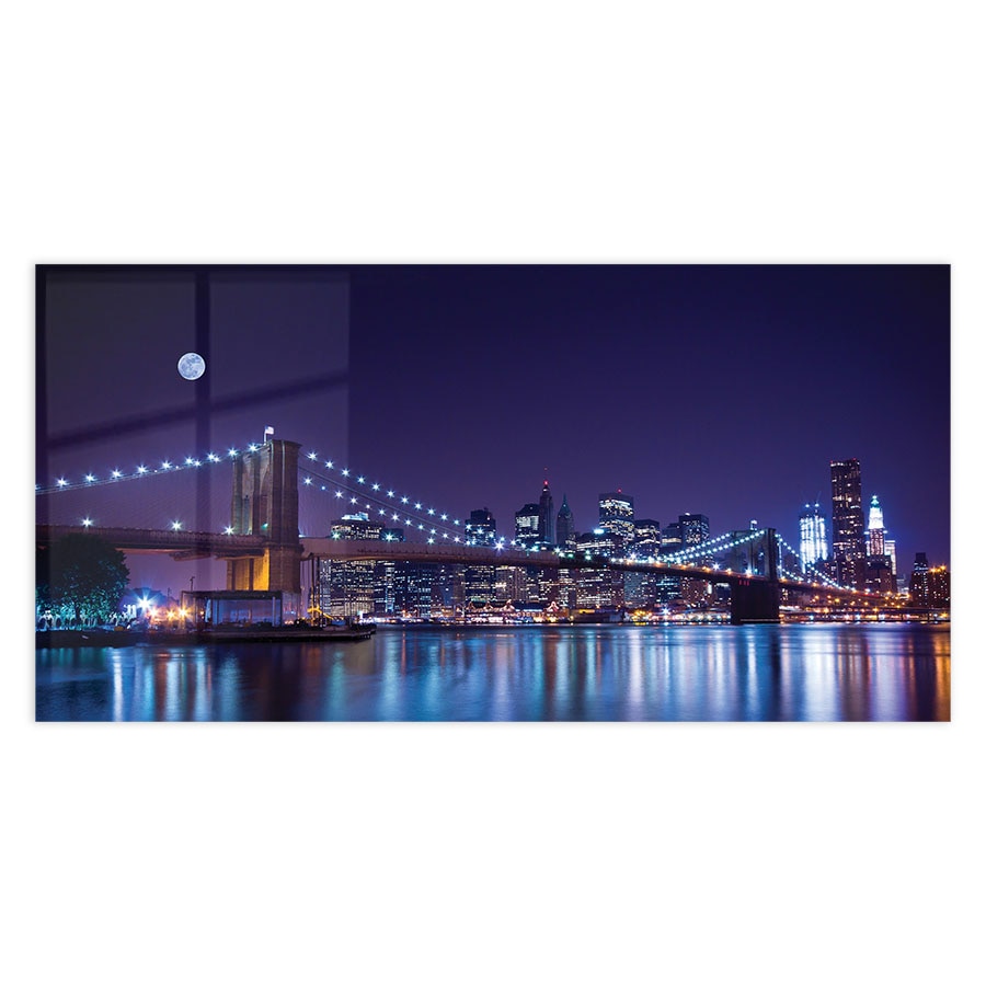 Panou Sticla Bucatarie, New York City Brooklyn Bridge, 60x100cm - eMAG.ro