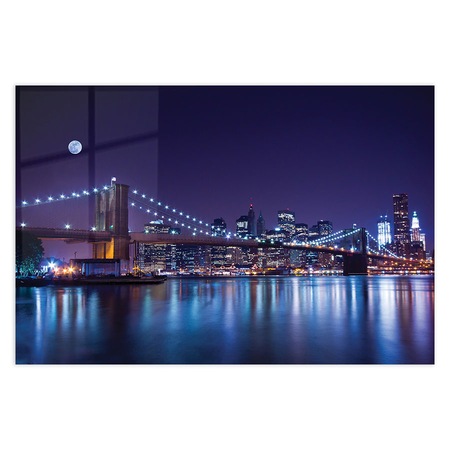 Panou Sticla Bucatarie, New York City Brooklyn Bridge, 50x60cm - eMAG.ro